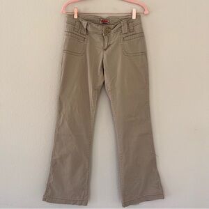 Vintage Y2K NoBo Womens Low Rise Flare Pants Khaki‎ XS Utility Skater Gorpcore